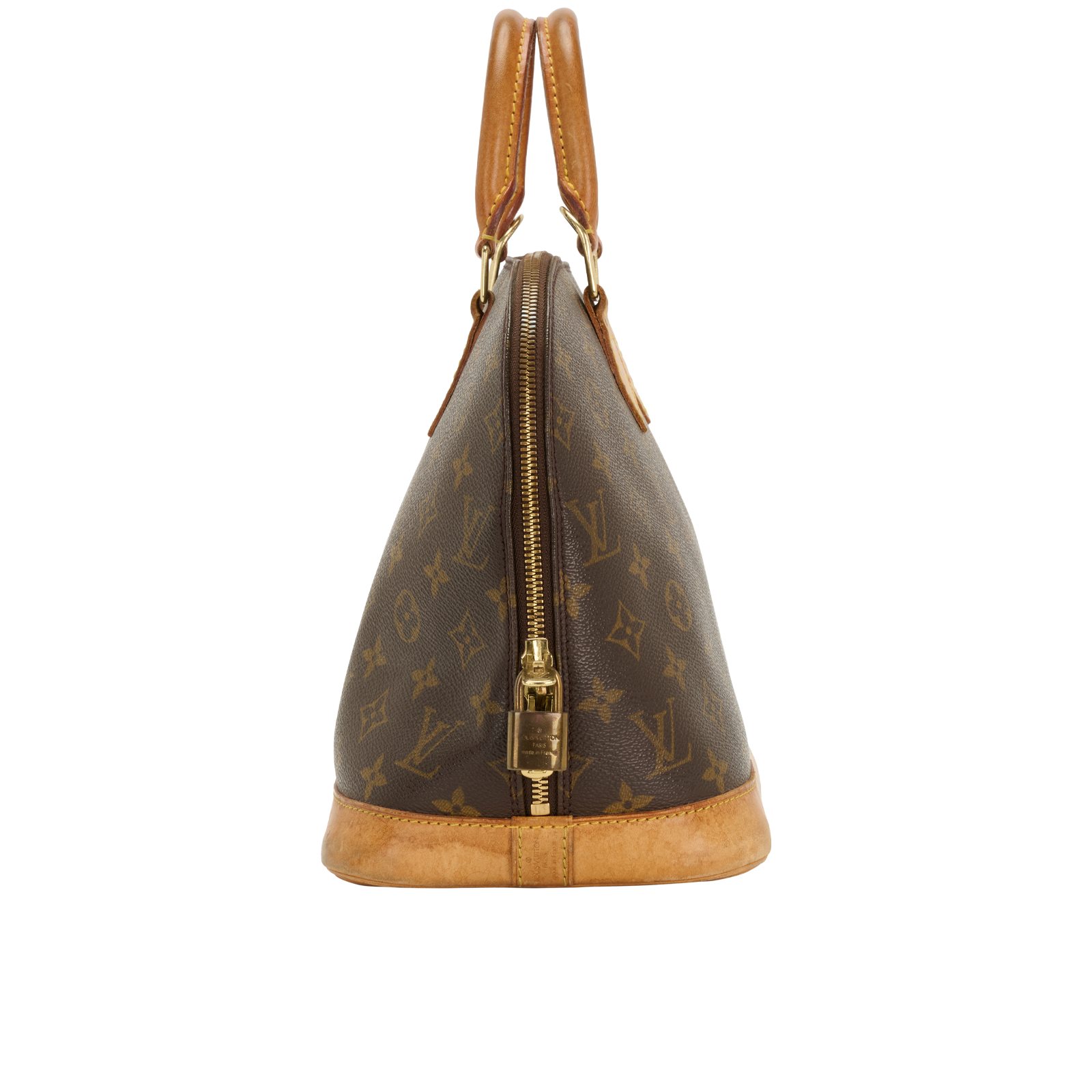 Alma PM, &pound;420, Handbags, Beige/Brown, Canvas, Side view